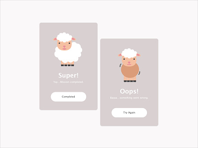 Daily UI_#11_Flash Message animals app button confirmation daily ui challenge design flash message icon illustration message mobile notifications popup sheep ui web
