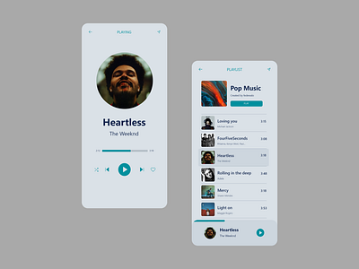 Music Player 100daychallenge app challenge design flat minimal ui ux xd