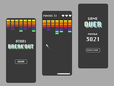 Atari Breakout - App design app design illustration minimal ui ux