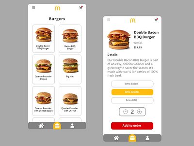 McDonald's app Concept Design app branding design minimal ui ux vector