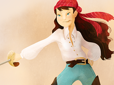 The pirate girl is finally finished. character design girl illustration pirate