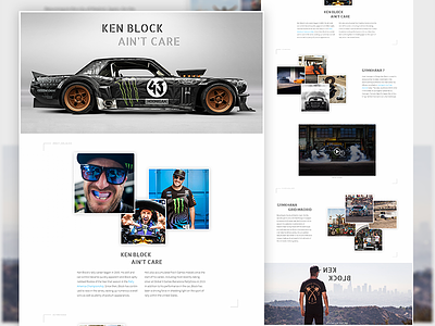 Ken Block Ain't Care - Concept drift hoonigan ken block mockup photoshop psd web web design