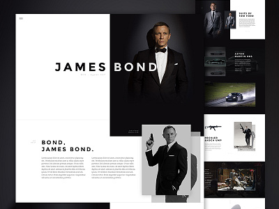 Agent 007 Concept - Full 007 bond clean mockup photoshop psd single page web web design