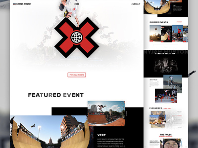 X Games Austin Concept - Full Pixels design one page photoshop psd ui web web design x games