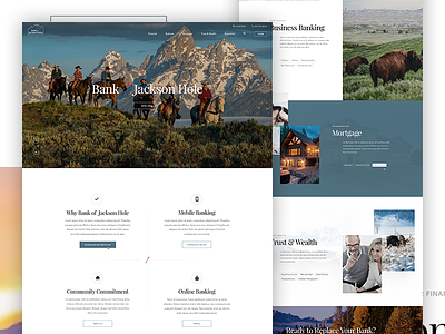 Bank of Jackson Hole banking clean design grid hero layout outdoors parallax typography web