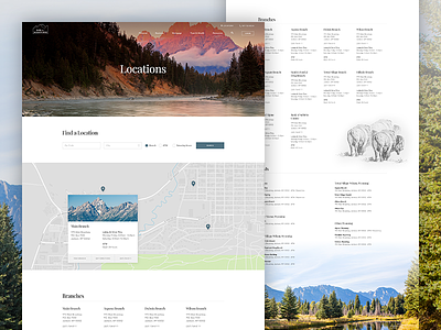 Bank of Jackson Hole Locations banking buffalo clean design grid hero layout outdoors parallax typography web