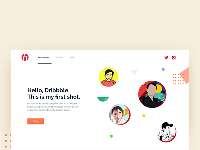 Hello Dribbble design ui web