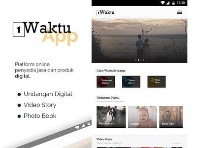 1Waktu - Save and share precious moments app design ui