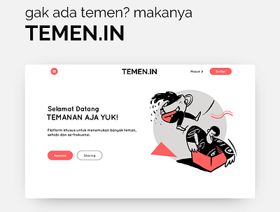 digital platform for making friends app design indonesia landing landing page
