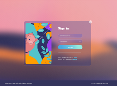 Login Form with Glass Card Effect design indonesia login login form login page login screen ui web