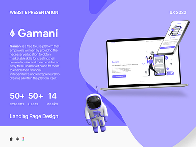 Gamani Website Landing Page Presentation design illustration ui ux