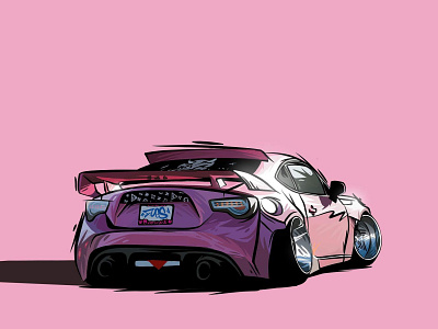 Pink BRZ 2d 2d art animation design graphic art illustration illustrator procreate vector