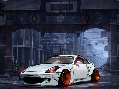 350z return of the Dragon 2d 2d art animation art design graphic art illustration illustrator procreate vector