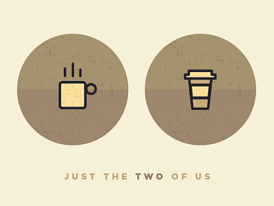 Two of Us cafe coffee coffee cup cute design icon illustration latte mug