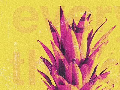 guess the fruit gradient gradient map helvetica letterpress pineapple pop art texture typography