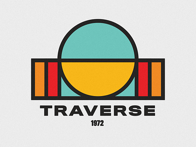 TRAVERSE icon identity logo logotype outdoor outdoor badge outdoor logo patagonia retro colors thick lines typography vintage vintage logo