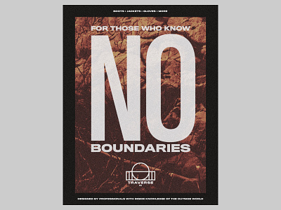 TRAVERSE — NO BOUNDARIES advertisement collateral flyer retro type typographic poster typography vintage
