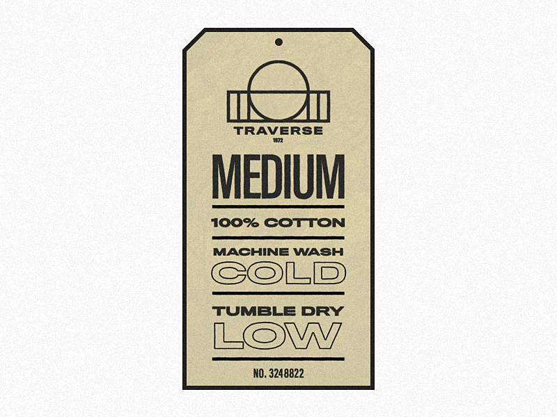 TRAVERSE HANG TAG narrow type wide type vintage typography outdoor gear outdoor logo clothing line clothing tag retro vintage branding hang tag