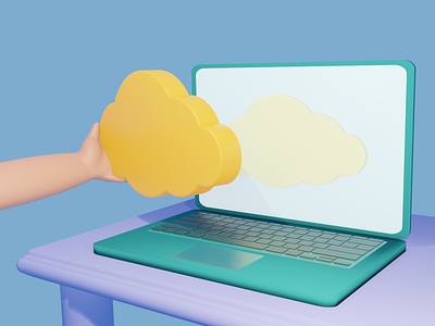 Cloud Computing 3d biznetgio blender cloud cloud computing design laptop table