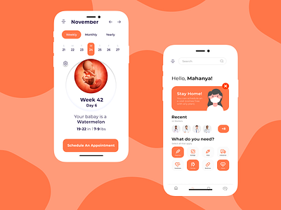 pregnancy tracker application app branding dailyui design minimal typography ui ux vector