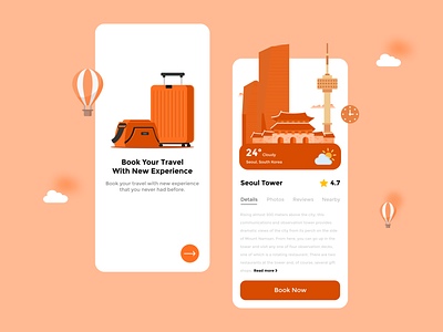 Travel App app booking city design minimal minimalist travel ui ux