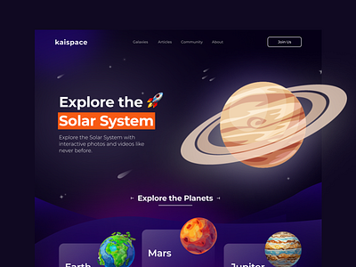 Kaispace - Explore the Space! app design illustration minimal space ui universe ux web webdesign