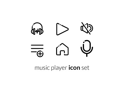 music player icon set