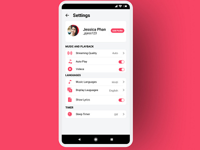 Settings #007 #DailyUI 007 dailyui007 settings daily ui 007 settings page