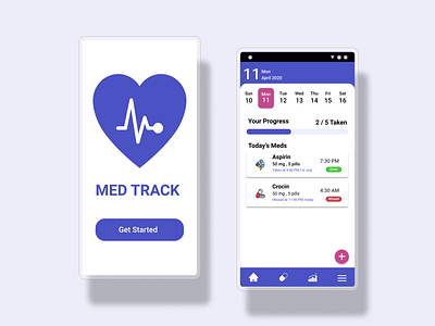 MedTrack - Pill Remainder Application case study design project prototype ui ux