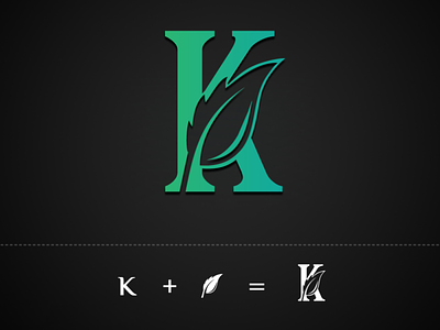K + Leaf Logo Design
