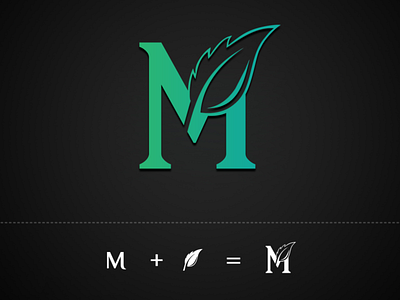 M + Leaf Logo Design