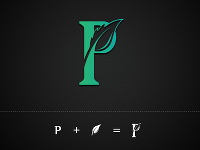 P + Leaf Logo Design