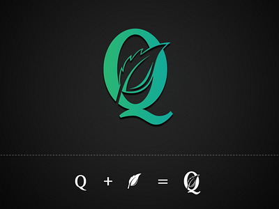 Q + Leaf Logo Design
