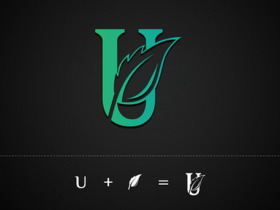 U + Leaf Logo Design