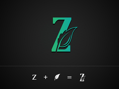 Z + Leaf Logo Design