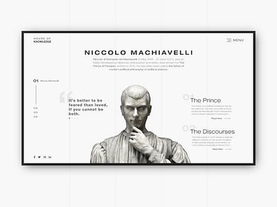 Niccolo Machiavelli | Minimalistic Landing Page