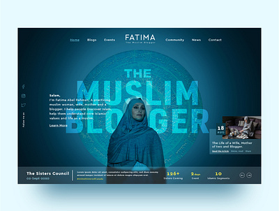 Muslim Blogger | Hero Section blog design blogger concept creative design elegant explore hero section modren muslim responsive teaching ui design ux ux ui uxdesign uxui xd xd design