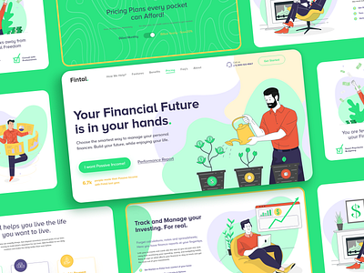 Fintal Finance Management Company app clean concept creative design design exploration elegant experiment explore figma finance fintech hero section landing page design minimal money tracking app ux uxui xd