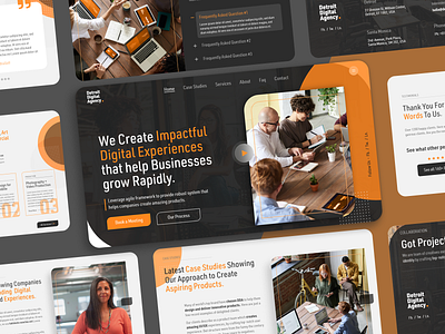 Detroit Digital Agency agency app business case study clean design digital entrepreneur explore landing page designs page layout pages product saas service ui ux uxui xd
