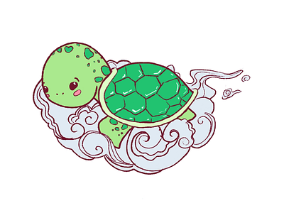 Wise Sea Turtle art drawing illustration painting sjw