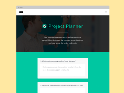 Client Questionnaire client clients flat form minimal process project project planner questionnaire simple single page ui user experience ux web