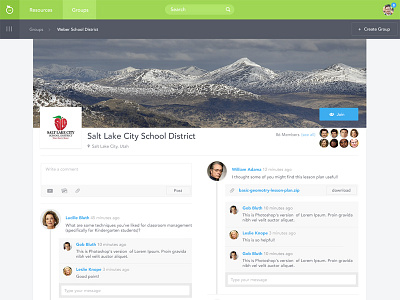 Group Page group interface school ui ux
