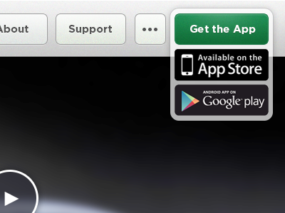 Get The App Menu + Landing Page app store button car dropdown google play hover menu ui