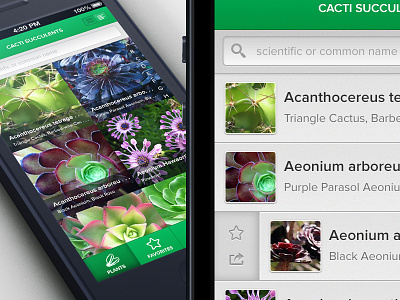 Garden App garden green ios nav plants retina slide