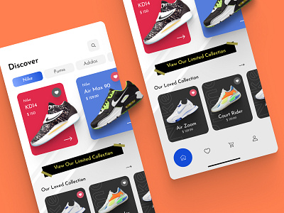 Shoe Store App Design Concept app design typography ui