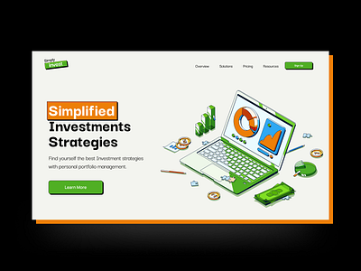 Investment Landing Page Neobrutalism Style