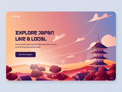 Explore Japan Like a Local - Travel Web Design design explore fun travel illustration illustrator japan japanese local travel travel trevellers typography ui ui design vector web web design