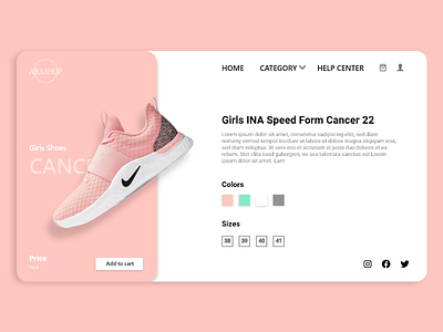 Shoes Shop design flat icon redesign typography ui ux web