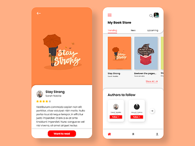 Book Store app art branding design flat icon illustration redesign typography ux