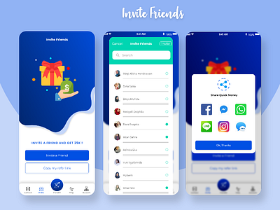 Invite friend app art design flat icon illustration redesign typography ui ux